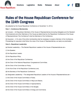 The House Republican Conference publishes its rules online.